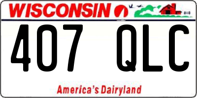 WI license plate 407QLC