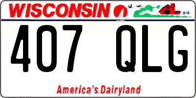 WI license plate 407QLG