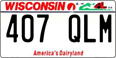 WI license plate 407QLM