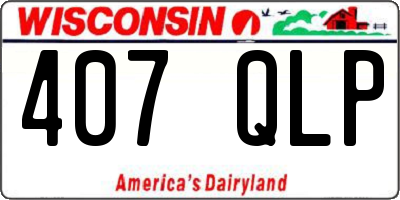 WI license plate 407QLP