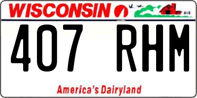 WI license plate 407RHM
