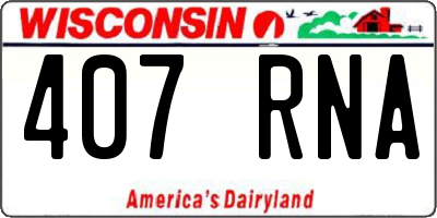WI license plate 407RNA