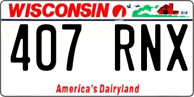 WI license plate 407RNX