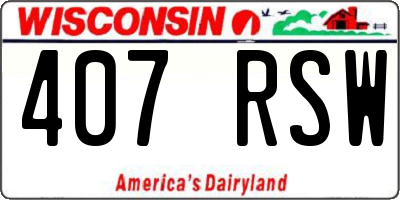 WI license plate 407RSW