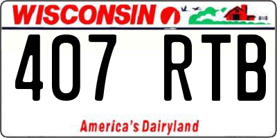 WI license plate 407RTB