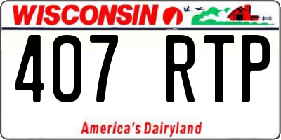 WI license plate 407RTP