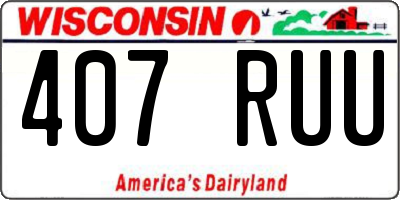 WI license plate 407RUU