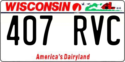WI license plate 407RVC