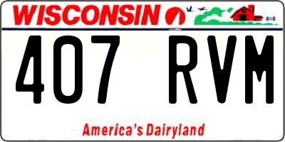 WI license plate 407RVM