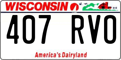 WI license plate 407RVO