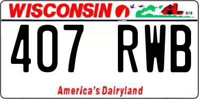 WI license plate 407RWB