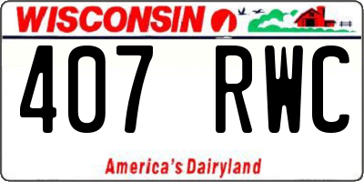 WI license plate 407RWC