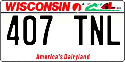 WI license plate 407TNL