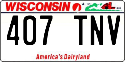 WI license plate 407TNV