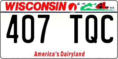 WI license plate 407TQC