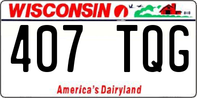 WI license plate 407TQG