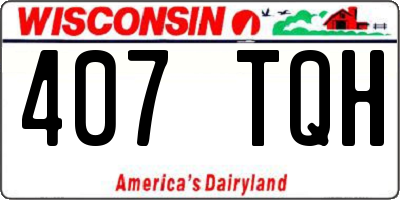 WI license plate 407TQH