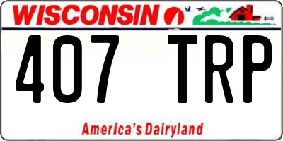 WI license plate 407TRP
