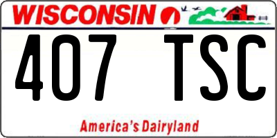 WI license plate 407TSC