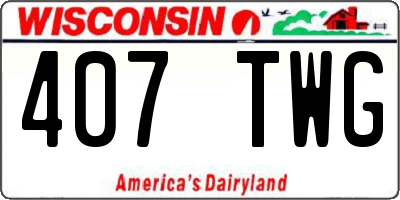 WI license plate 407TWG