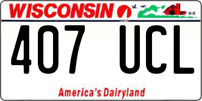 WI license plate 407UCL