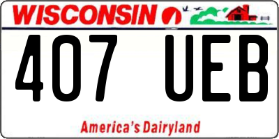 WI license plate 407UEB