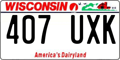 WI license plate 407UXK