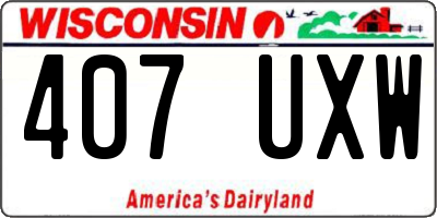 WI license plate 407UXW