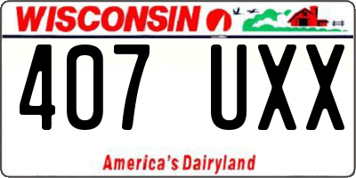 WI license plate 407UXX
