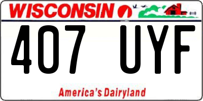 WI license plate 407UYF