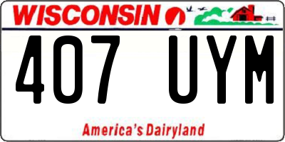 WI license plate 407UYM