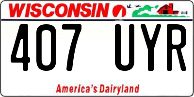 WI license plate 407UYR