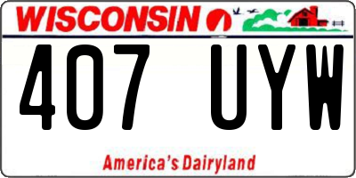 WI license plate 407UYW