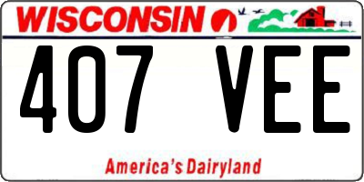 WI license plate 407VEE