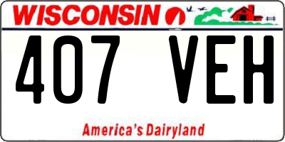 WI license plate 407VEH