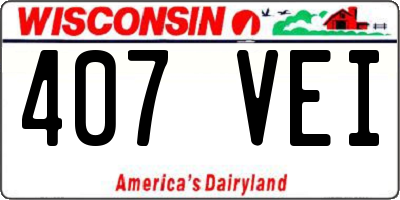 WI license plate 407VEI