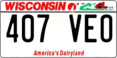 WI license plate 407VEO