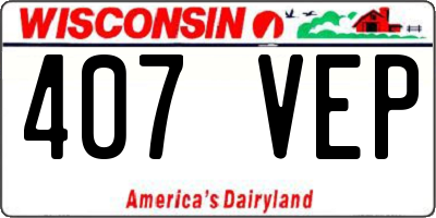 WI license plate 407VEP