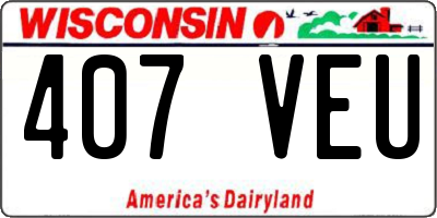 WI license plate 407VEU
