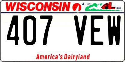 WI license plate 407VEW