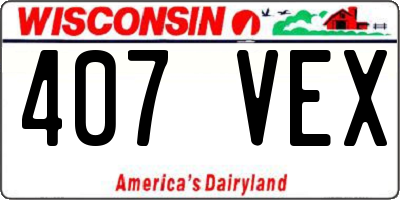 WI license plate 407VEX