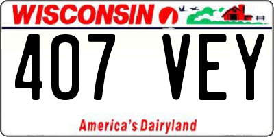 WI license plate 407VEY