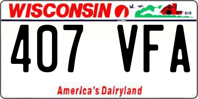 WI license plate 407VFA