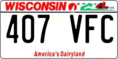 WI license plate 407VFC