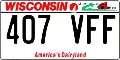WI license plate 407VFF