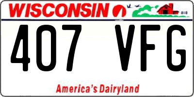 WI license plate 407VFG