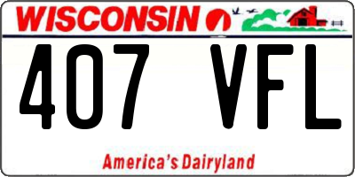 WI license plate 407VFL