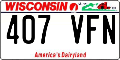 WI license plate 407VFN