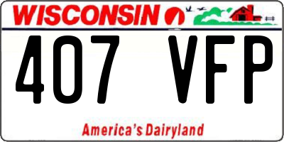 WI license plate 407VFP
