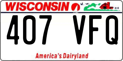 WI license plate 407VFQ
